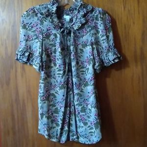 Odille Anthropologie Floral Bianka Blouse size 4